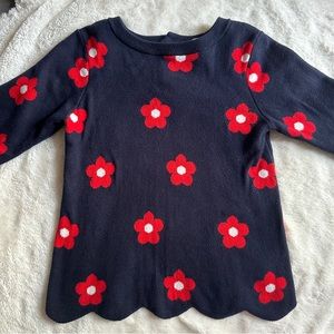 Jacadi Navy Floral Sweater Dress